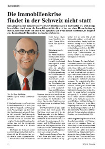 Die Immobilienkrise findet in der Schweiz nicht statt